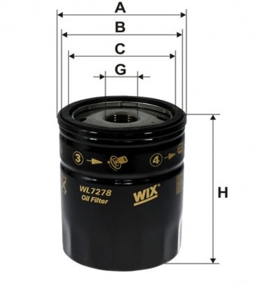 WL7278 WIX-FILTRON Фильтр масляный WL7278/OP580/7 (пр-во WIX-Filtron UA)