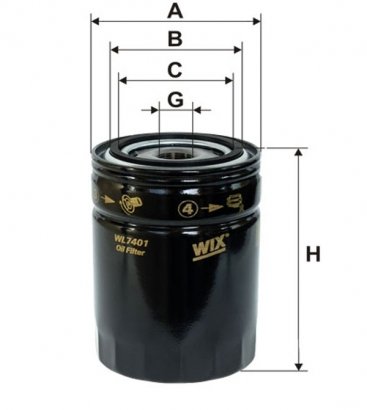 WL7401 WIX-FILTRON Фильтр масляный WL7401/OP592/5 (пр-во WIX-Filtron UA)