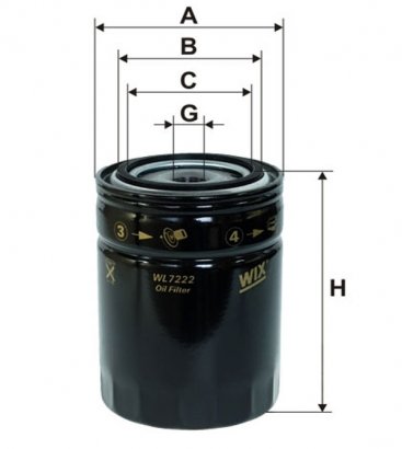 WL7222 WIX-FILTRON Фильтр масляный WL7222/OP588/1 (пр-во WIX-Filtron UA)