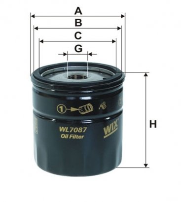 WL7087 WIX-FILTRON Фільтр масляний OPEL WL7087/OP541 (пр-во WIX-Filtron)