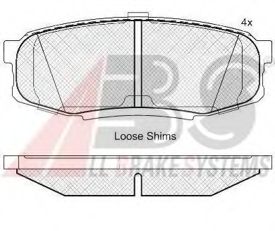 37702 ABS Колодка гальм. TOYOTA LANDCRUISER V8 задн. (пр-во ABS)