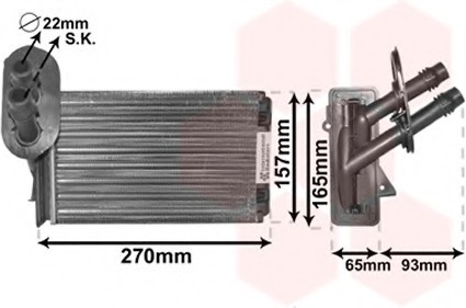 58006173 Van Wezel Радиатор отопителя GOLF4/SEAT LEON/TOLEDO (Van Wezel)