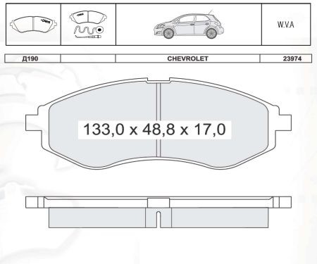 D190E DAFMI INTELLI Колодка гальм. CHEVROLET AVEO передн. (пр-во Intelli)