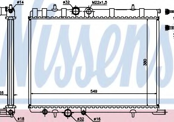 63502A NISSENS (Дания) Радіатор охолодження CITROEN, PEUGEOT (пр-во Nissens)