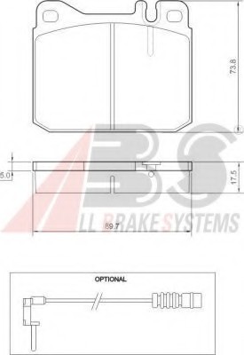 36418 ABS Колодка торм. MB 200/300/400/500 передн. (пр-во ABS)