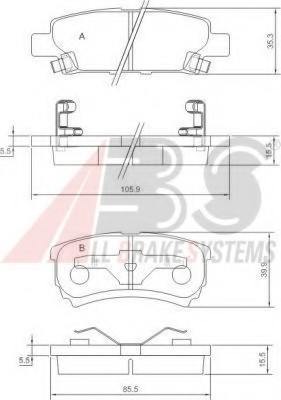 37384 ABS Колодка торм. MITSUBISHI OUTLANDER задн. (пр-во ABS)