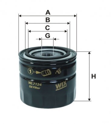 WL7124 WIX-FILTRON Фильтр масляный WL7124/OP568 (пр-во WIX-Filtron UA)