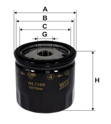 WL7169 WIX-FILTRON Фільтр масляний VW WL7169/OP616 (пр-во WIX-Filtron)