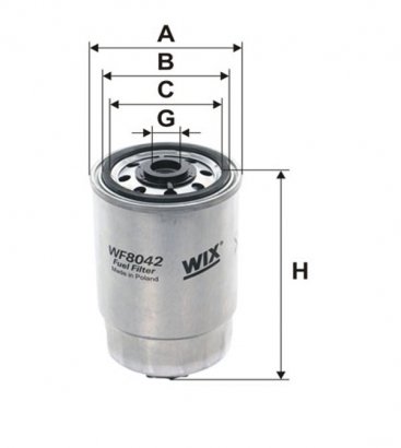 WF8042 WIX-FILTRON Фільтр топл. IVECO WF8042/PP837 (пр-во WIX-Filtron)