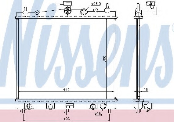 68700A NISSENS (Дания) Радиатор охлаждения NISSAN, RENAULT (пр-во Nissens)