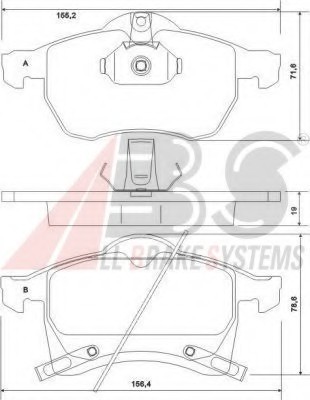 37076 ABS Колодка торм. OPEL ASTRA/ZAFIRA передн. (пр-во ABS)