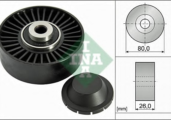 532 0370 20 INA (Germany) Паразитний / провідний ролик, полікліновий ремінь INA