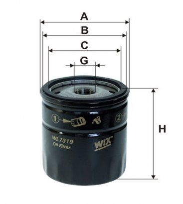 WL7319 WIX-FILTRON Фильтр масляный WL7319/OP566/2 (пр-во WIX-Filtron)