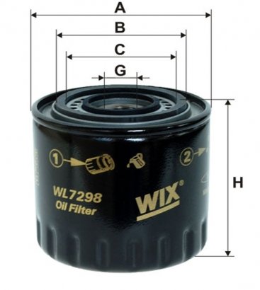 WL7298 WIX-FILTRON Фільтр масляний WL7298/OP594/2 (пр-во WIX-Filtron)