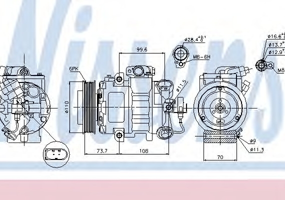 89026 NISSENS (Дания) компрессор кондиционера SEAT CORDOBA 93- (Nissens)