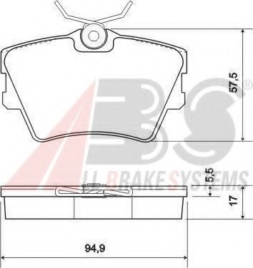 36983 ABS Колодка гальм. VW TRANSPORTER 15" задн. (пр-во ABS)