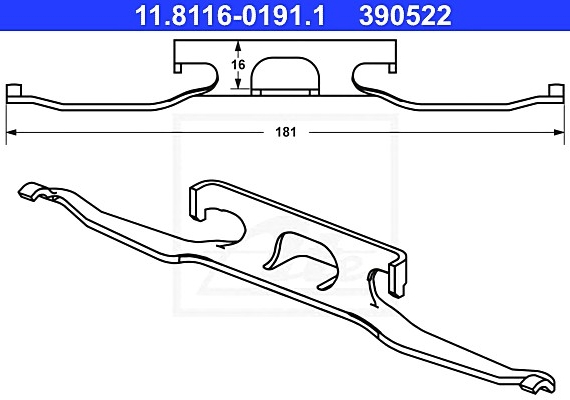 11.8116-0191.1 Ate Комплект монтажний колодок