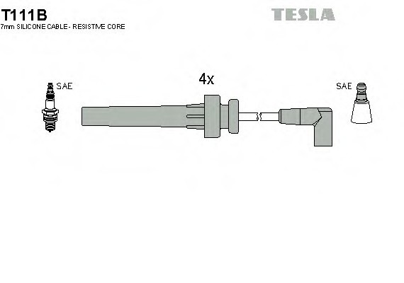 T111B TESLA (Чехия) Кабель зажигания, к-кт TESLA Chrysler 98-01 TESLA