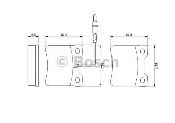 0 986 494 000 BOSCH Комплект гальмівних колодок, дискове гальмо BOSCH