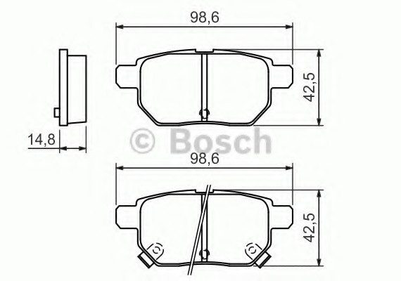 0 986 494 328 BOSCH Комплект тормозных колодок, дисковый тормоз BOSCH