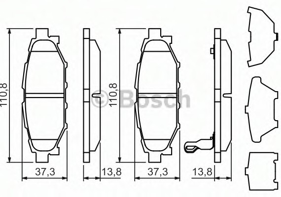 0 986 494 444 BOSCH Комплект гальмівних колодок, дискове гальмо BOSCH