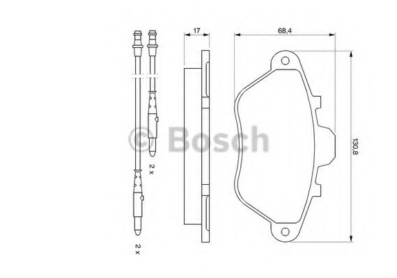 0 986 460 950 BOSCH Комплект тормозных колодок, дисковый тормоз BOSCH