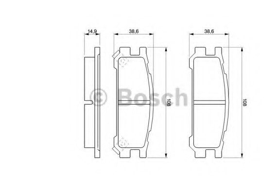 0 986 461 143 BOSCH Комплект тормозных колодок, дисковый тормоз BOSCH