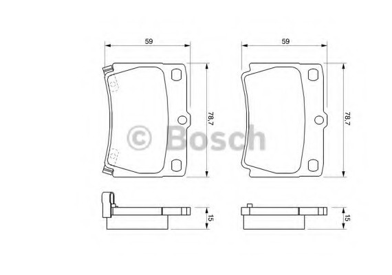 0 986 424 711 BOSCH Комплект гальмівних колодок, дискове гальмо BOSCH