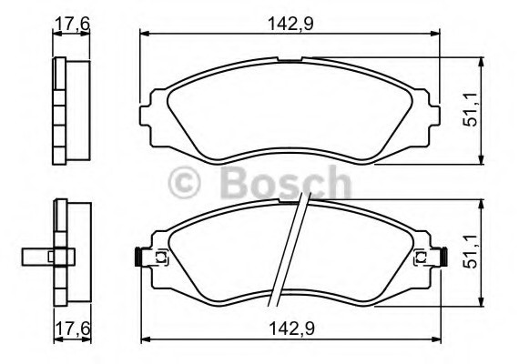 0 986 494 173 BOSCH Комплект тормозных колодок, дисковый тормоз BOSCH