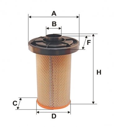 WA6036 WIX-FILTRON Фільтр повітряний WA6036/AK280 (пр-во WIX-Filtron)