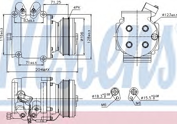 89226 NISSENS (Дания) Компресор кондиціонера HONDA CIVIC 95- (Nissens)