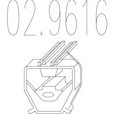 02.9616 MTS(Италия) Гумовий елемент кріплення Гумовий елемент кріплення вихлопної системи