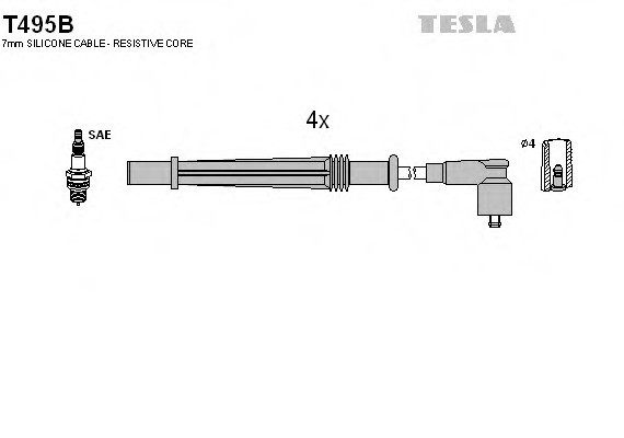 T495B TESLA (Чехия) Кабель зажигания, к-кт TESLA Renault,Dacia TESLA