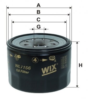 WL7156 WIX-FILTRON Фільтр масляний WL7156/OP589 (пр-во WIX-Filtron)