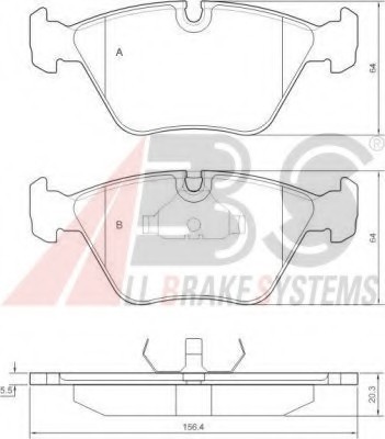 36650 ABS Колодка гальм. BMW 5-/7-SERIE передн. (пр-во ABS)