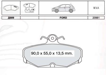 D689E DAFMI INTELLI Колодка торм. FORD SCORPIO задн. (пр-во Intelli)