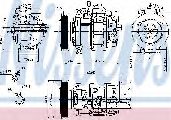 89209 NISSENS (Дания) Компрессор кондиционера AUDI A6 04- (Nissens)