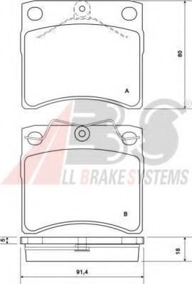 37099 ABS Колодка гальм. VW T4 (вент.) передн. (пр-во ABS)