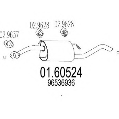 01.60524 MTS(Италия) Задня вихлопна система (Глушник). MTS