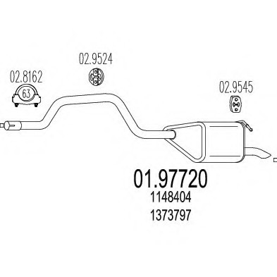 01.97720 MTS(Италия) Задня частина вихлопної системи MTS