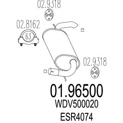 01.96500 MTS(Италия) Задня вихлопна система (Глушник). MTS
