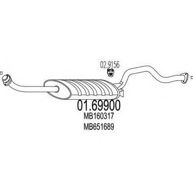 01.69900 MTS(Италия) Задня вихлопна система (Глушник). MTS