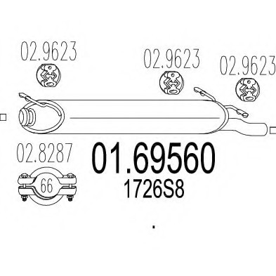 01.69560 MTS(Италия) Задня вихлопна система (Глушник). MTS