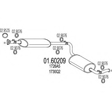 Задня вихлопна система (Глушник). MTS 01.60209