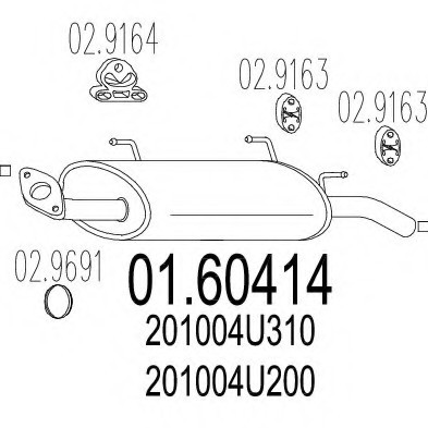 01.60414 MTS(Италия) Задня вихлопна система (Глушник). MTS