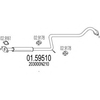 01.59510 MTS(Италия) Середня частина вихлопної системи (Резонатор) MTS