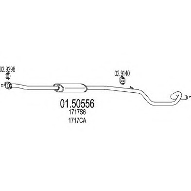 01.50556 MTS(Италия) Середня частина вихлопної системи (Резонатор) MTS