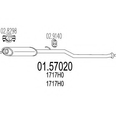 01.57020 MTS(Италия) Середня частина вихлопної системи (Резонатор) MTS