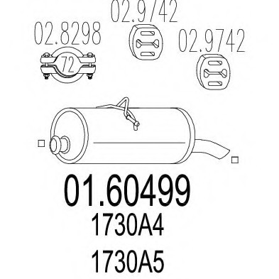 01.60499 MTS(Италия) Задня вихлопна система (Глушник). MTS