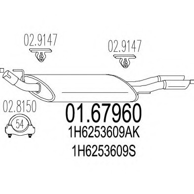 01.67960 MTS(Италия) Задня вихлопна система (Глушник). MTS